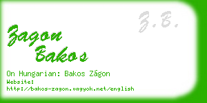 zagon bakos business card